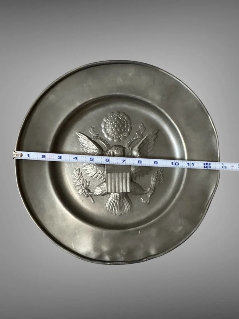 ROYAL HOLLAND EAGLE QUARTER PEWTER PLATE